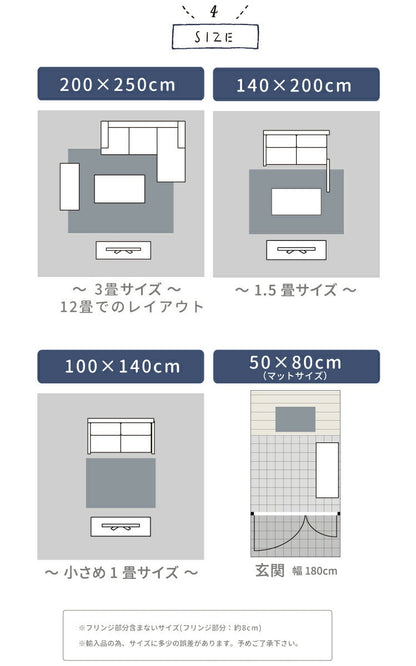 ラグマット ロニ/LONI（約140×200cm）